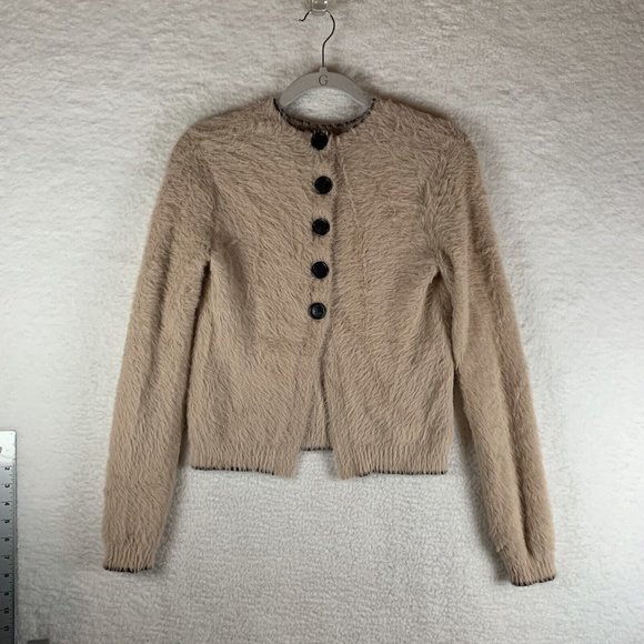 Victoria Beckham VVB Cardigan Sweater Women's‎ Pink Black Trim Designer 7280 - Picture 1 of 8